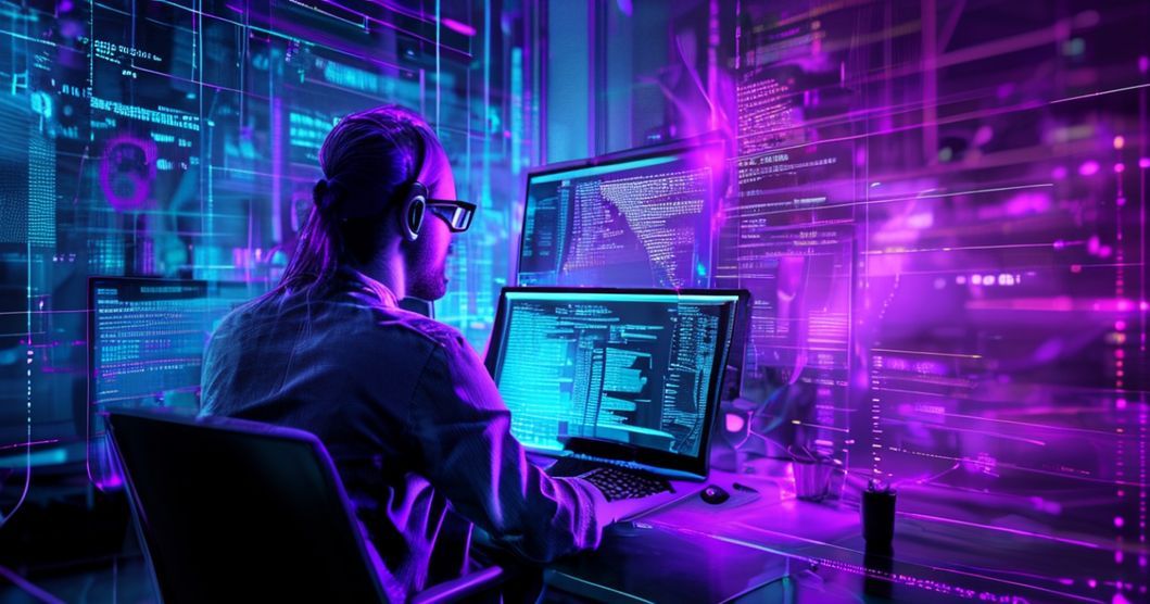 AI-generierte Illustration: Developer Tools und Code Visualization