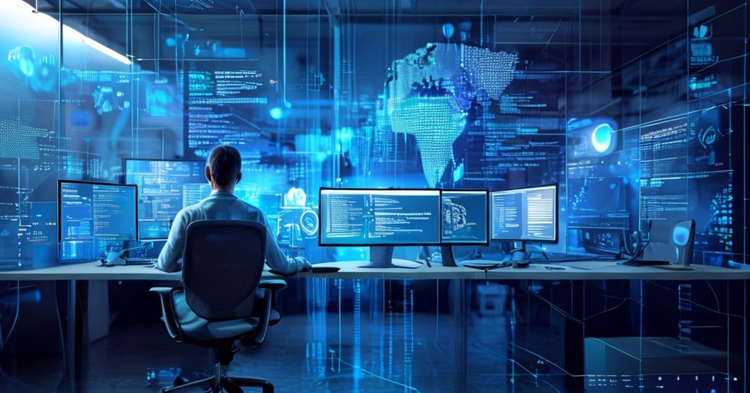 AI-generierte Illustration: Entwickler-Werkzeuge und Code-Strukturen